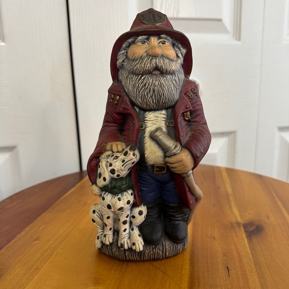 Ceramic hand painted fireman Santa Claus